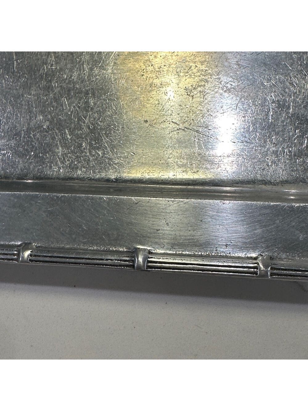 Vintage Wilton Armetale Pewter Oval Serving Tray with Ribbed Edges 18”x10.5” - Picture 10 of 12